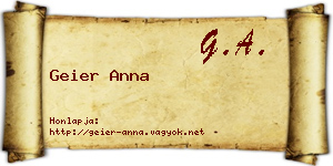 Geier Anna névjegykártya
